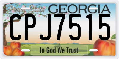 GA license plate CPJ7515