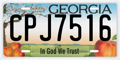 GA license plate CPJ7516
