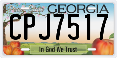 GA license plate CPJ7517