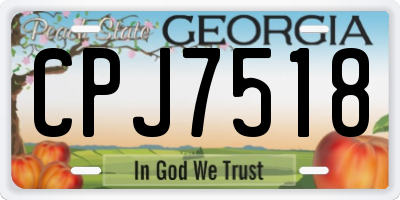 GA license plate CPJ7518