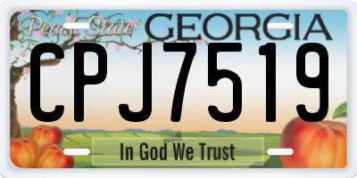 GA license plate CPJ7519
