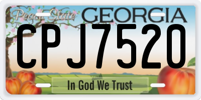 GA license plate CPJ7520