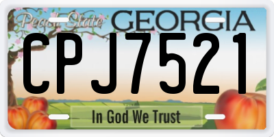 GA license plate CPJ7521