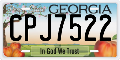 GA license plate CPJ7522