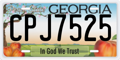 GA license plate CPJ7525