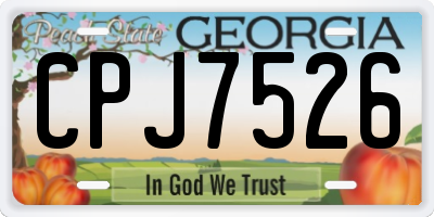GA license plate CPJ7526