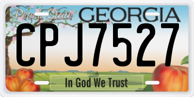 GA license plate CPJ7527