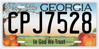 GA license plate CPJ7528