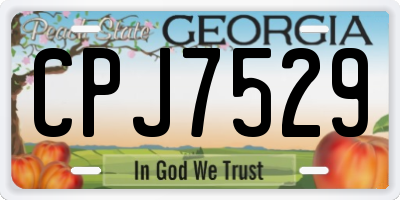 GA license plate CPJ7529