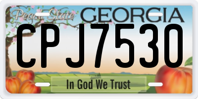 GA license plate CPJ7530