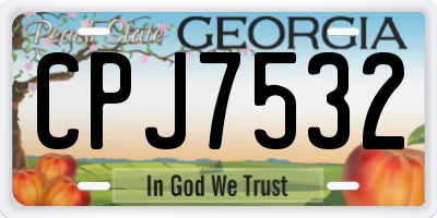 GA license plate CPJ7532