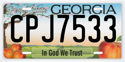 GA license plate CPJ7533