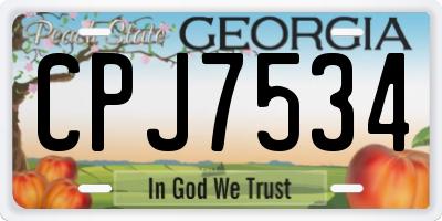 GA license plate CPJ7534