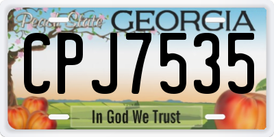 GA license plate CPJ7535