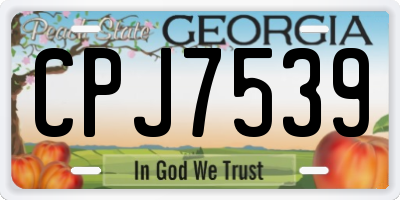 GA license plate CPJ7539