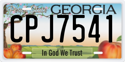 GA license plate CPJ7541
