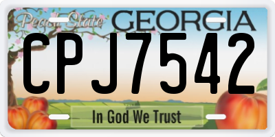 GA license plate CPJ7542