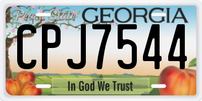 GA license plate CPJ7544