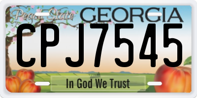 GA license plate CPJ7545