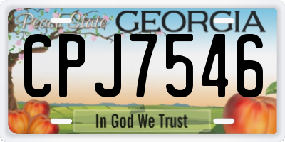 GA license plate CPJ7546