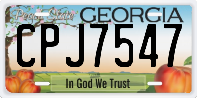 GA license plate CPJ7547