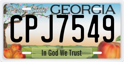 GA license plate CPJ7549