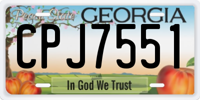 GA license plate CPJ7551