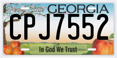 GA license plate CPJ7552