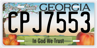 GA license plate CPJ7553
