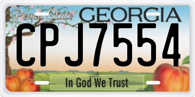 GA license plate CPJ7554