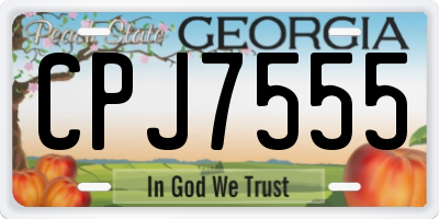 GA license plate CPJ7555