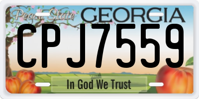 GA license plate CPJ7559