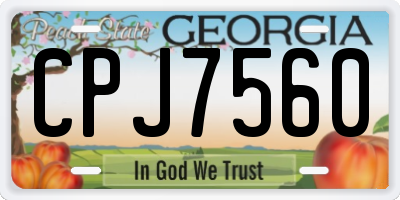 GA license plate CPJ7560