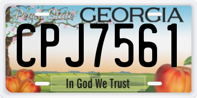 GA license plate CPJ7561