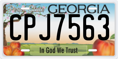 GA license plate CPJ7563