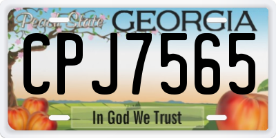 GA license plate CPJ7565
