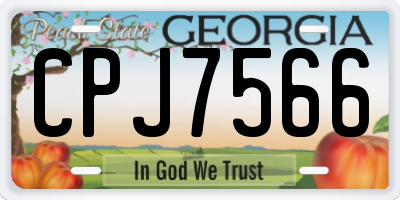 GA license plate CPJ7566