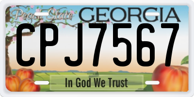 GA license plate CPJ7567