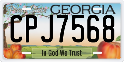 GA license plate CPJ7568