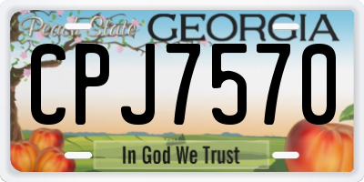 GA license plate CPJ7570