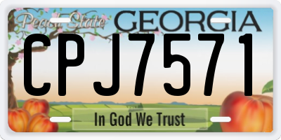 GA license plate CPJ7571