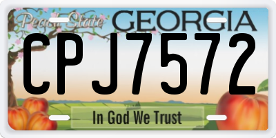 GA license plate CPJ7572