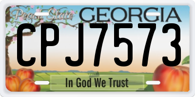 GA license plate CPJ7573