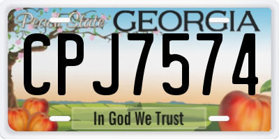 GA license plate CPJ7574