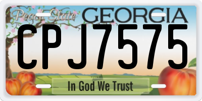 GA license plate CPJ7575