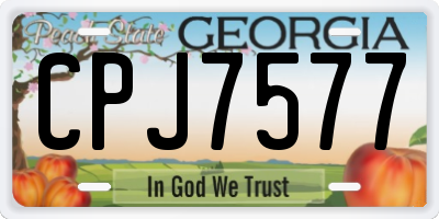 GA license plate CPJ7577
