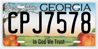 GA license plate CPJ7578