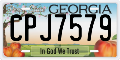 GA license plate CPJ7579