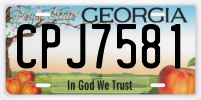 GA license plate CPJ7581
