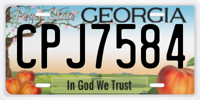 GA license plate CPJ7584